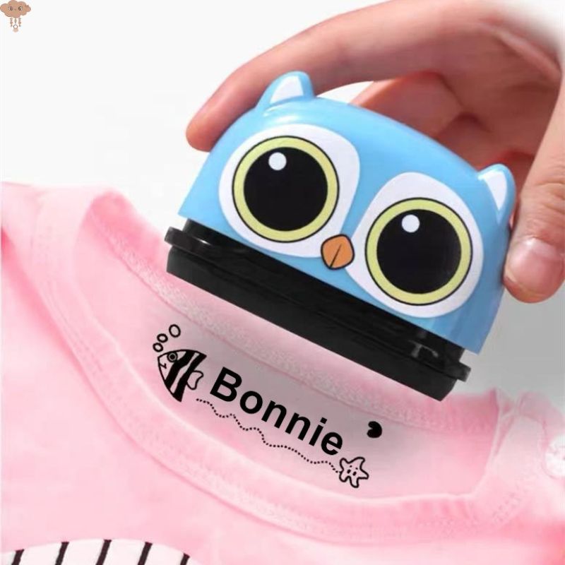 tampon-prénom-vêtement-hibou