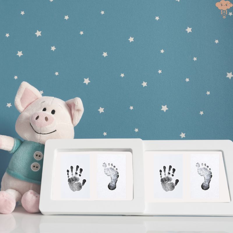 Kit souvenirs d'empreintes de mains et de fabricants d'empreintes de bébé,  cadeaux de nouvelle maman Baby Shower, cadres photo de bébé Milestone  Registre de bébé, décoration de chambre d'enfant